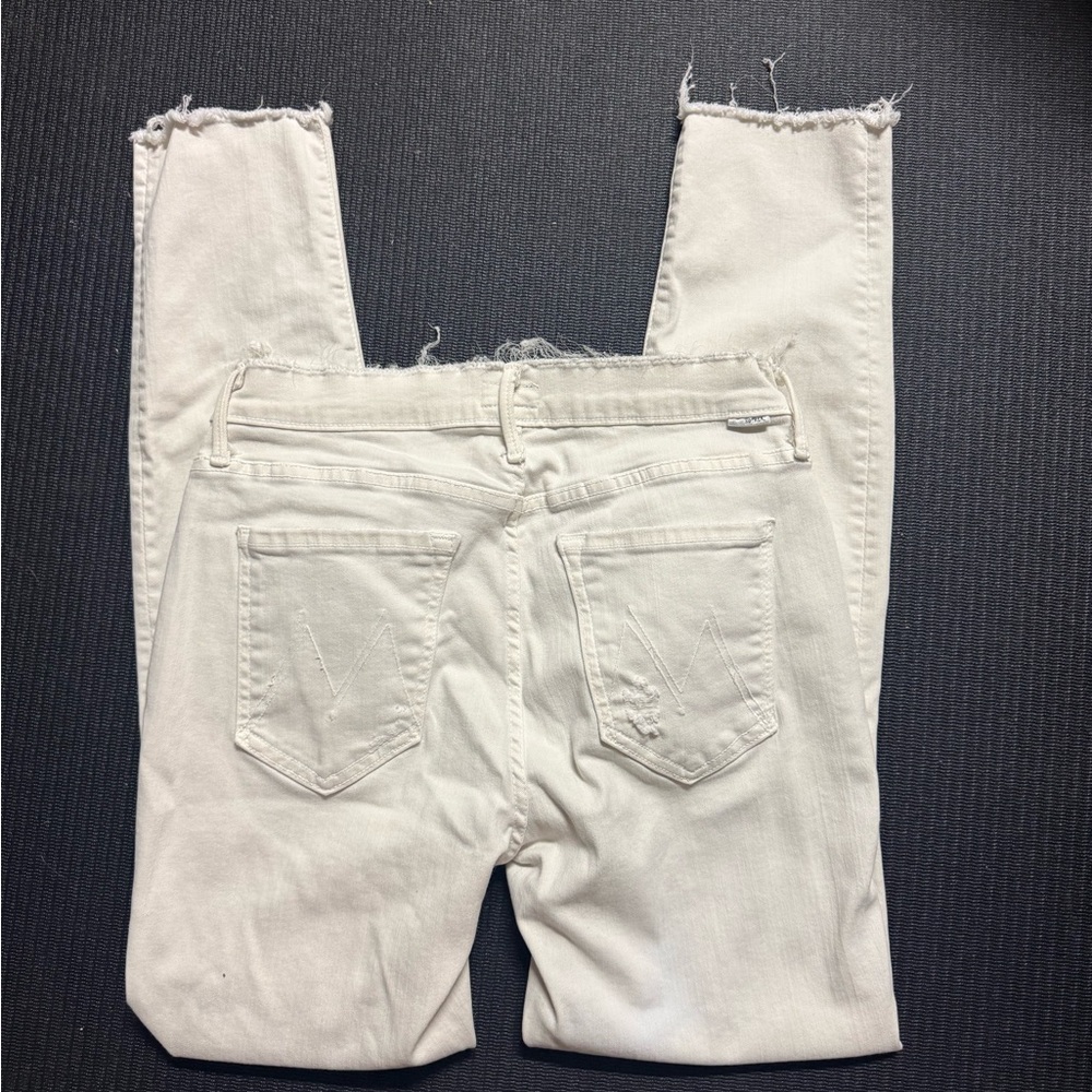 MOTHER Women's Cream Skinny Jeans